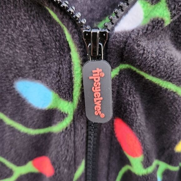 Tipsy elves Christmas 1 piece pajamas with hood - Picture 2 of 9